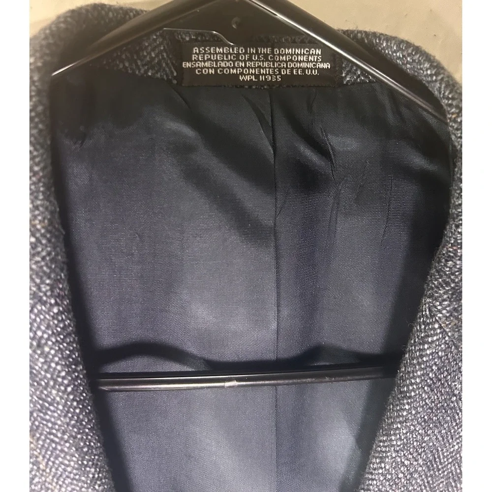 Towncraft‎ Mens Blazer Sport Coat Suit Jacket 41R Blue Grey Wool Silk Blend Vtg